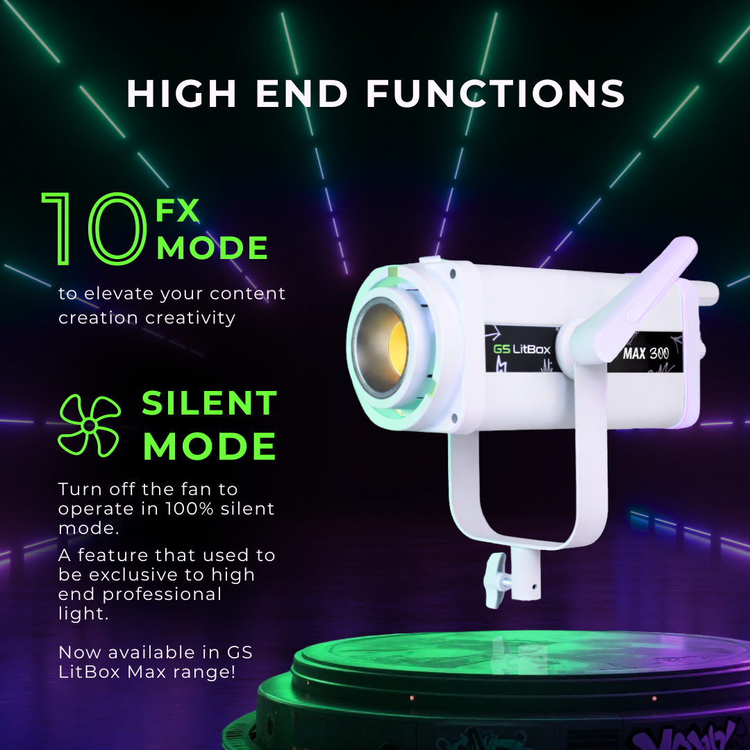 GS LitBox MAX 300 COB LED 320W Light APP Control Adjustable Color Temperature For Live And Content