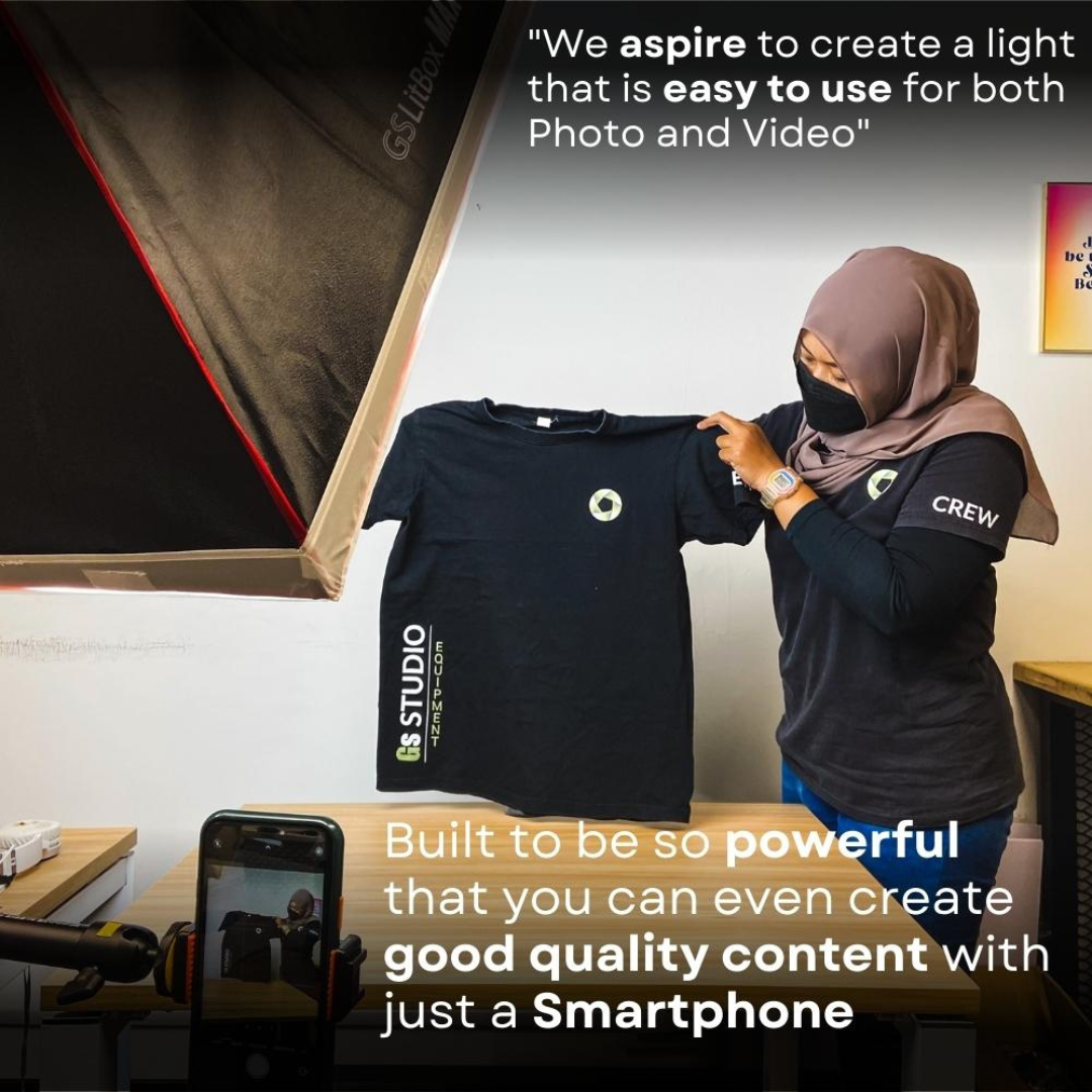 GS LitBox Max COB LED Video Light Adjustable Color Temperature & Brightness