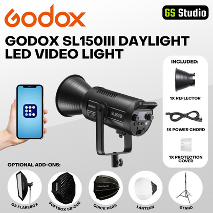 GODOX SL150 SL150W SL150III SL-150 SL150WIII Single Light Kit Bowens Mount Daylight Balanced Led Video Light