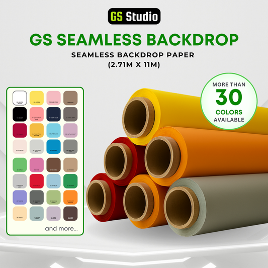 GS SEAMLESS BACKDROP AND BACKGROUND PAPER 2.71 x 11m PHOTOGRAPHY VIDEOGRAPHY STUDIO PHOTOSHOOT