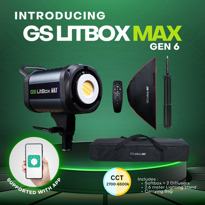 GS LitBox Max COB LED Video Light Adjustable Color Temperature & Brightness