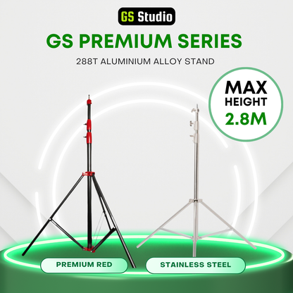 GS 288T PREMIUM SERIES STAND 2.8M ALUMINIUM ALLOY STAND FOR PHOTOGRAPHY VIDEOGRAPHY