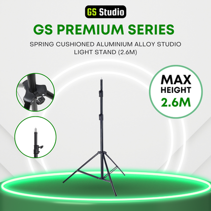 Spring Cushioned Aluminium Alloy Studio Light Stand (2.6M)