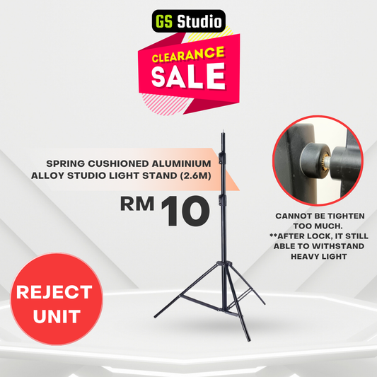 [DEFECT] Spring Cushioned Aluminium Alloy Studio Light Stand (2.6M)