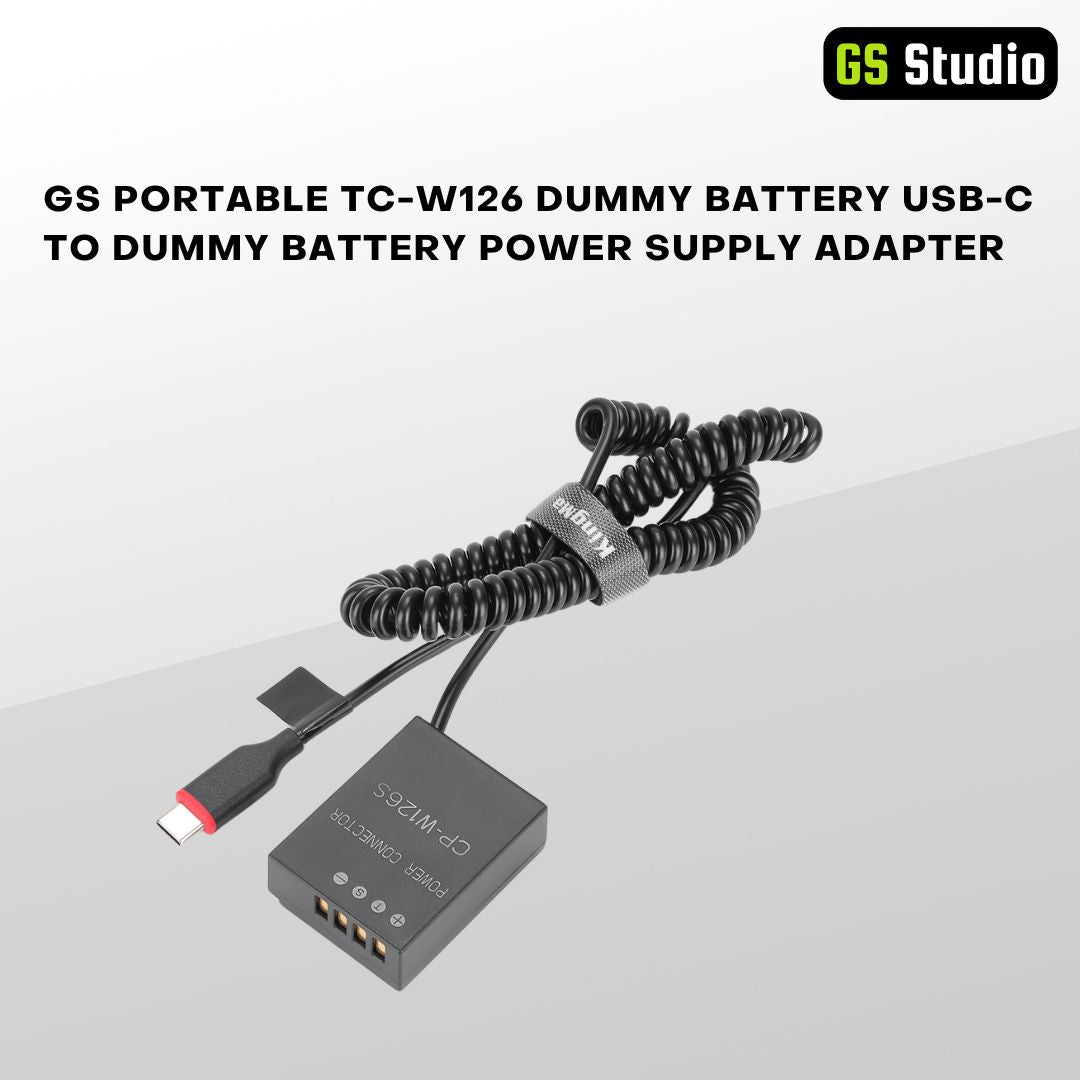 GS LP-E8/LP-E12/EN-EL15/LP-E17/NPW126/TCW126 USB TYPE C USB-C BATTERY POWER ADAPTER DUMMY BATTERY