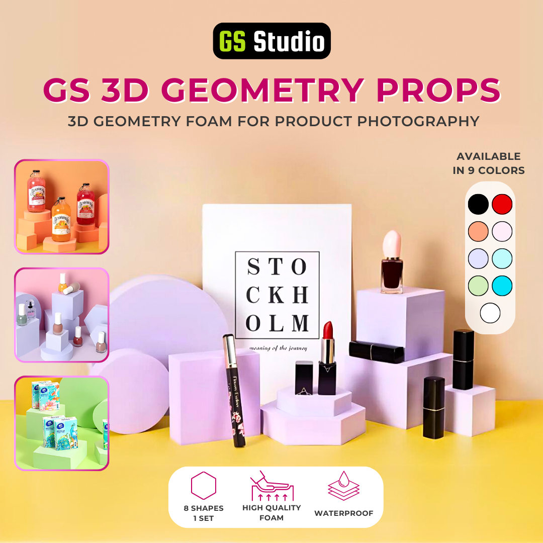 GS Photography 3D Geometry Set Props Studio Product Photo Shooting Equipment Foam Geometric Cube Photography Backdrop