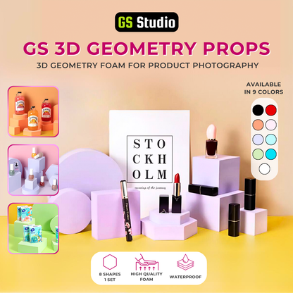 GS Photography 3D Geometry Set Props Studio Product Photo Shooting Equipment Foam Geometric Cube Photography Backdrop