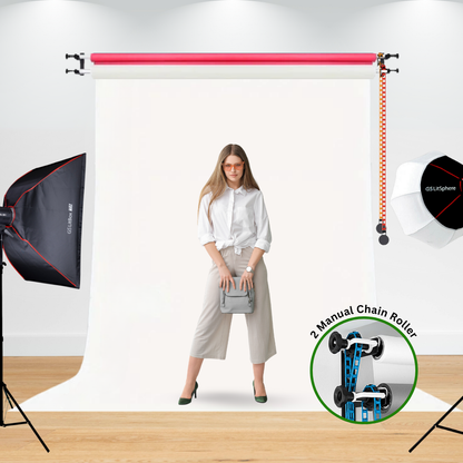 Wall Mounted Backdrop Kit with Colors Paper Backdrop Starter Kit