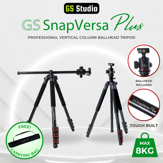 GS SnapVersa Plus Professional Vertical Column Ballhead Tripod Camera Accessories