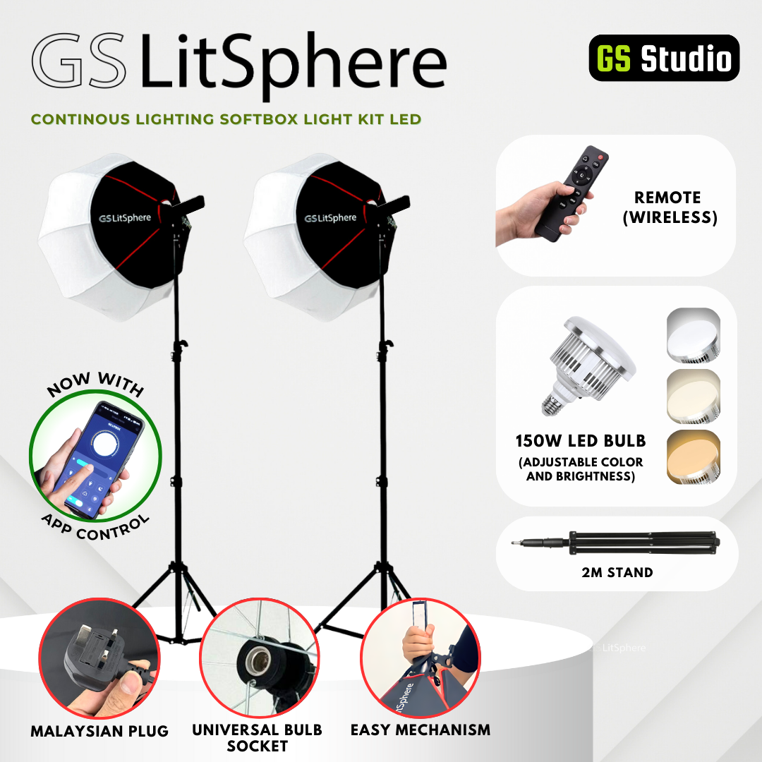 GS LitSphere Lantern Softbox Light 65cm Shooting Lamp for Live Broadcast Photo Video 105w
