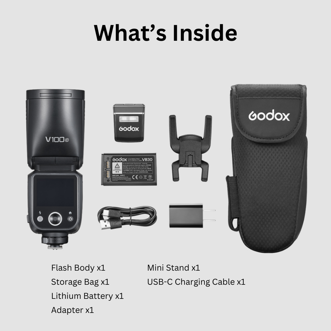 Godox V100 C/N/S/F/O TTL Li-ion Round Head Camera Flash