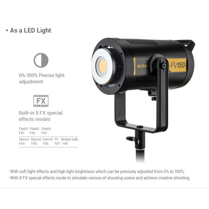 Godox FV150 High Speed Sync Flash LED Light With Built-In 2.4G Wireless Receiver (150W)