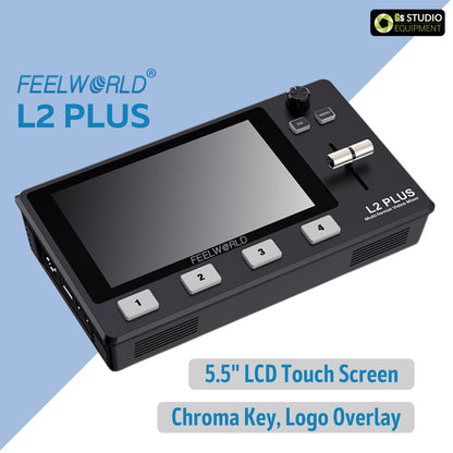 FEELWORLD L2 PLUS Multi-camera Video Mixer Switcher with 5.5" LCD Touch Screen PTZ Control Chroma Key USB3.0