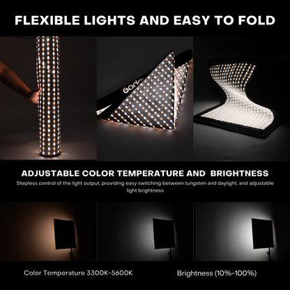 Godox FL150S/FL150R Flexible LED Video Light 3300-5600K Bi-Color Foldable (150W)