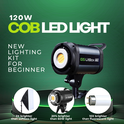 GS LitBox Max COB LED Video Light Adjustable Color Temperature & Brightness