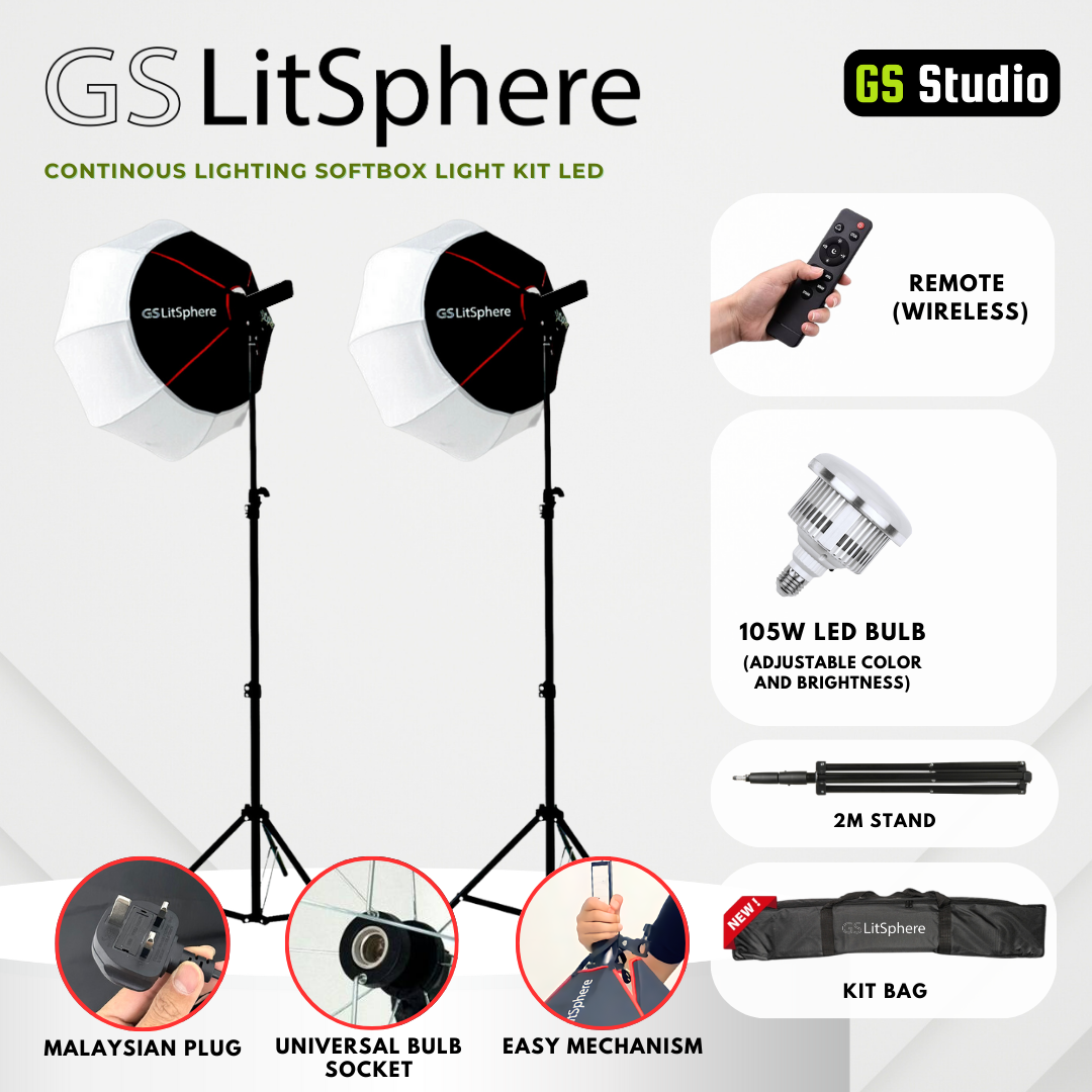 GS LitSphere Lantern Softbox Light 65cm Shooting Lamp for Live Broadcast Photo Video 105w