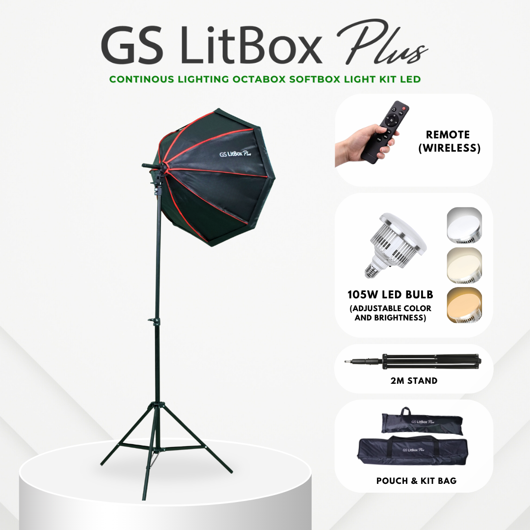 GS LitBox Plus Continous Lighting Softbox Light LED Adjustable Color Wireless Remote Octabox