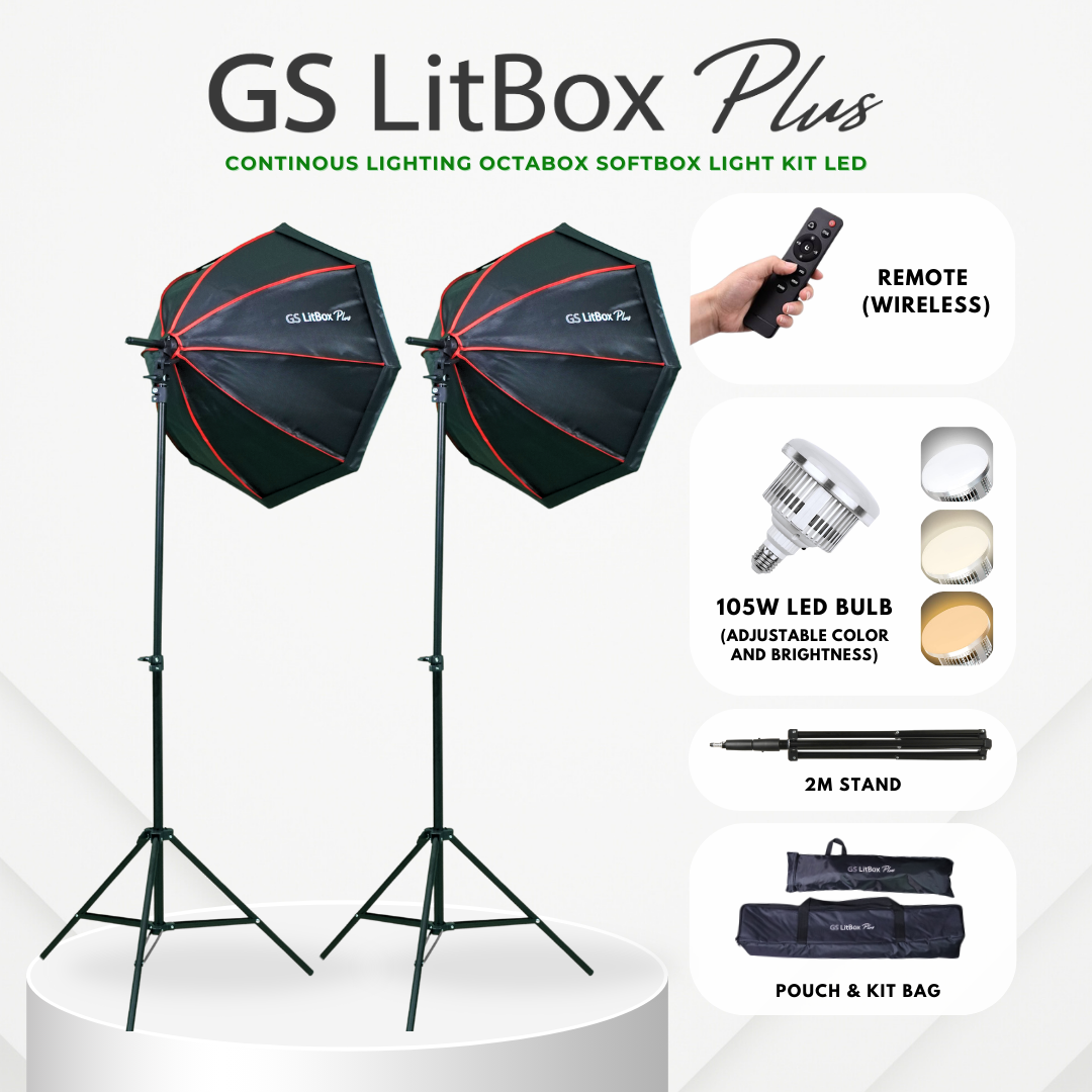 GS LitBox Plus Continous Lighting Softbox Light LED Adjustable Color Wireless Remote Octabox