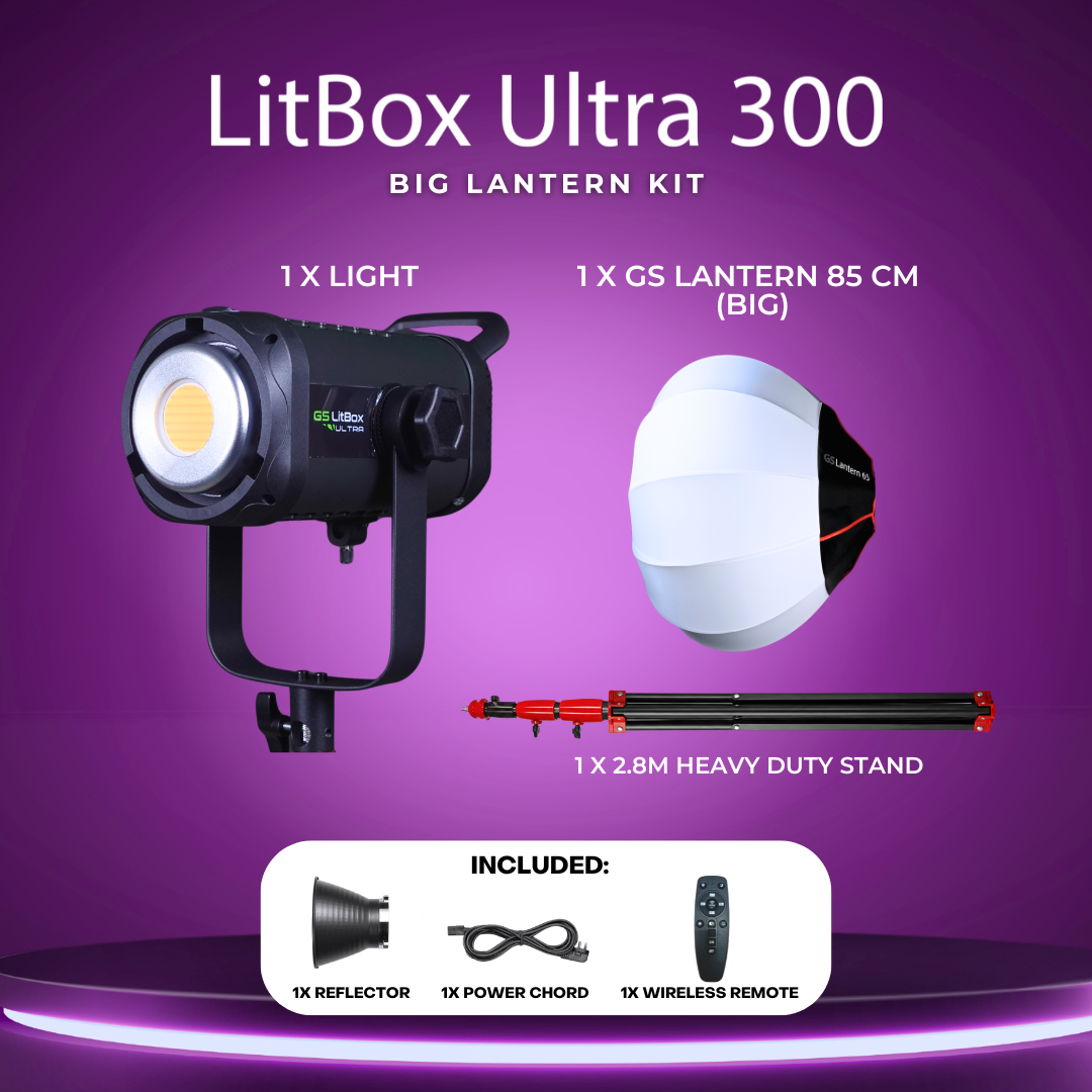 GS LitBox Ultra COB 300 500 LED Video Light 2700-6500K Bi-Color with Wireless Remote APP Control CRI 97+ 200w 300w 500w