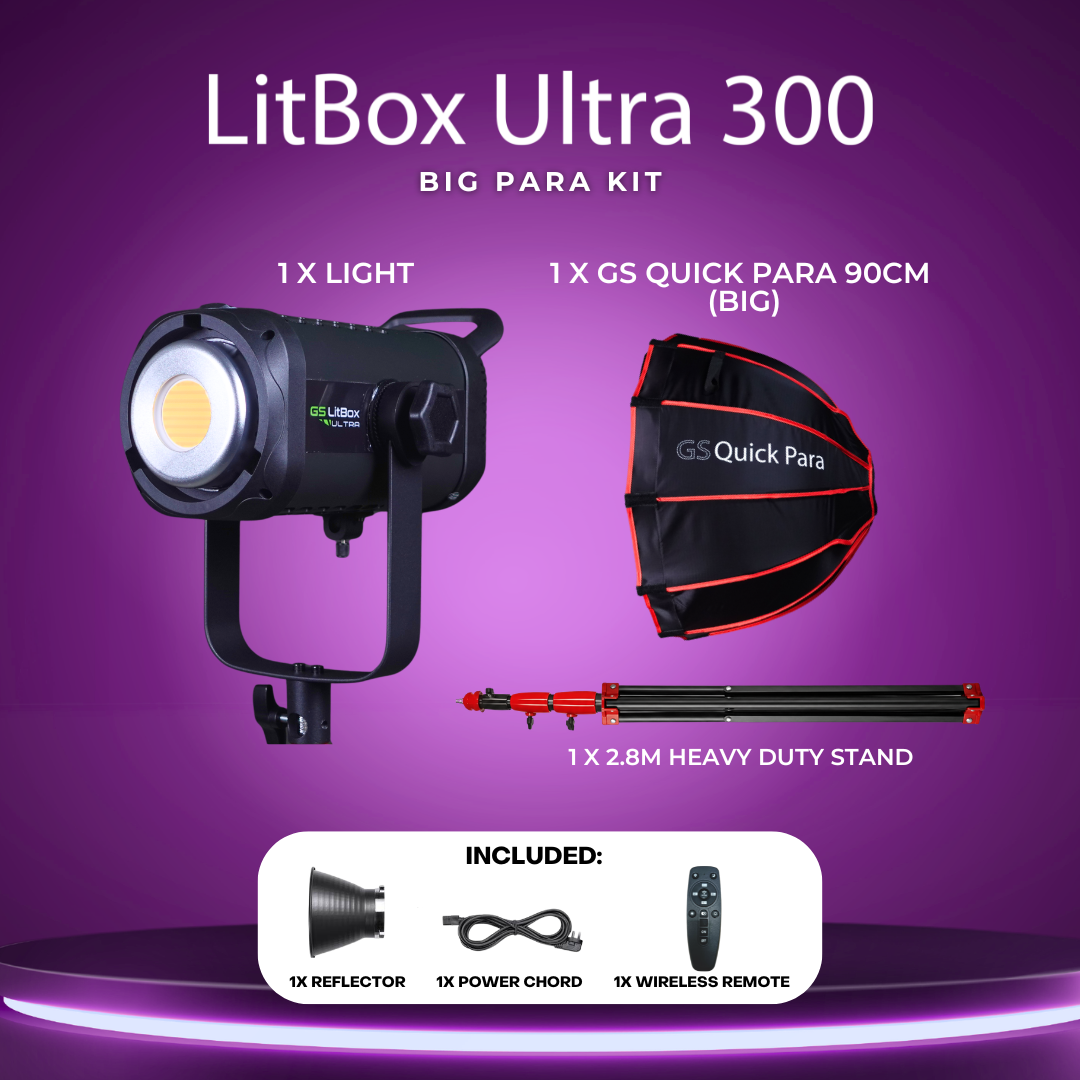 GS LitBox Ultra COB 300 500 LED Video Light 2700-6500K Bi-Color with Wireless Remote APP Control CRI 97+ 200w 300w 500w