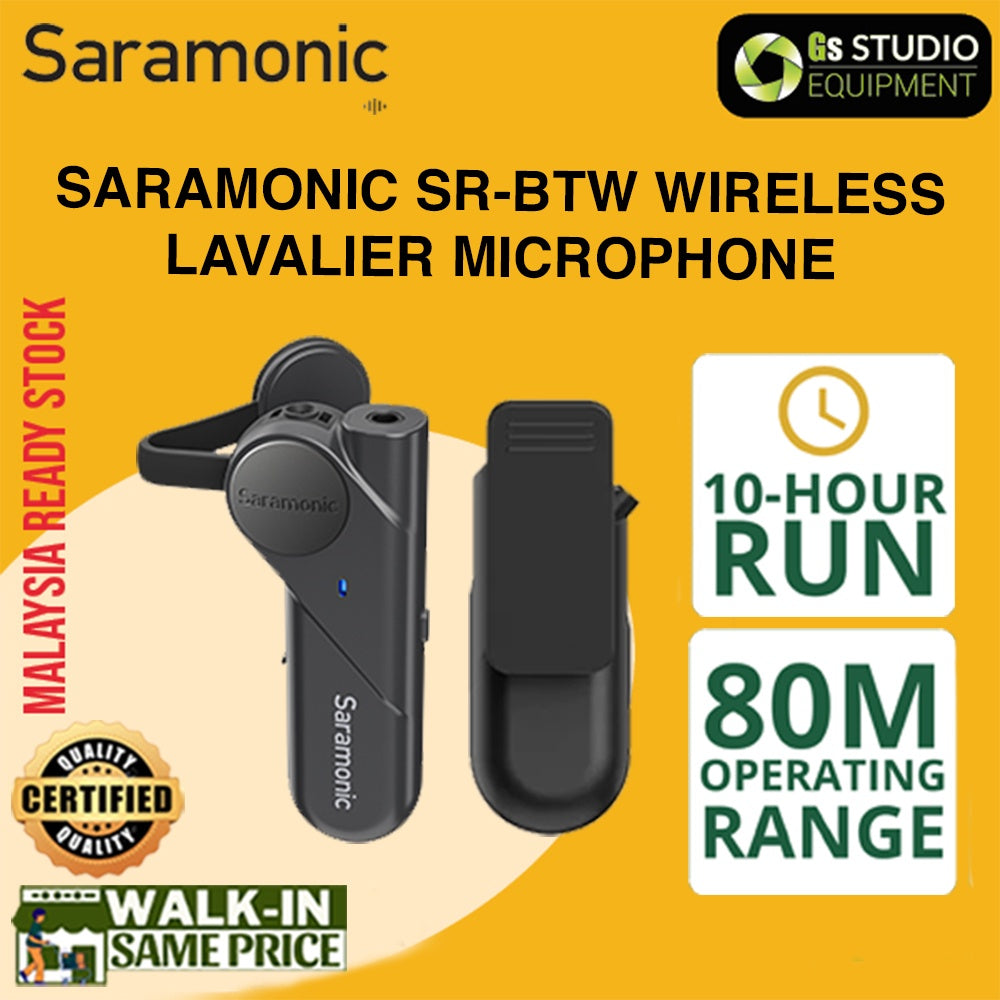 Saramonic BTW SR-BTW Bluetooth Wireless Lavalier Microphone Omnidirectional Direct To Phone Mic For Android iPhone