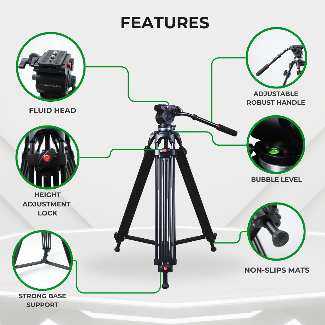 GS SnapVersa Cine Professional Video Tripod Fluid Head