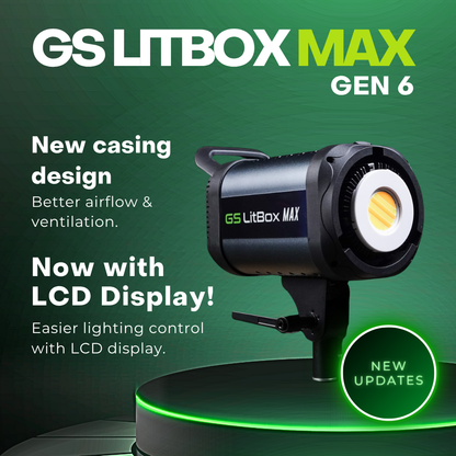 GS LitBox Max COB LED Video Light Adjustable Color Temperature & Brightness