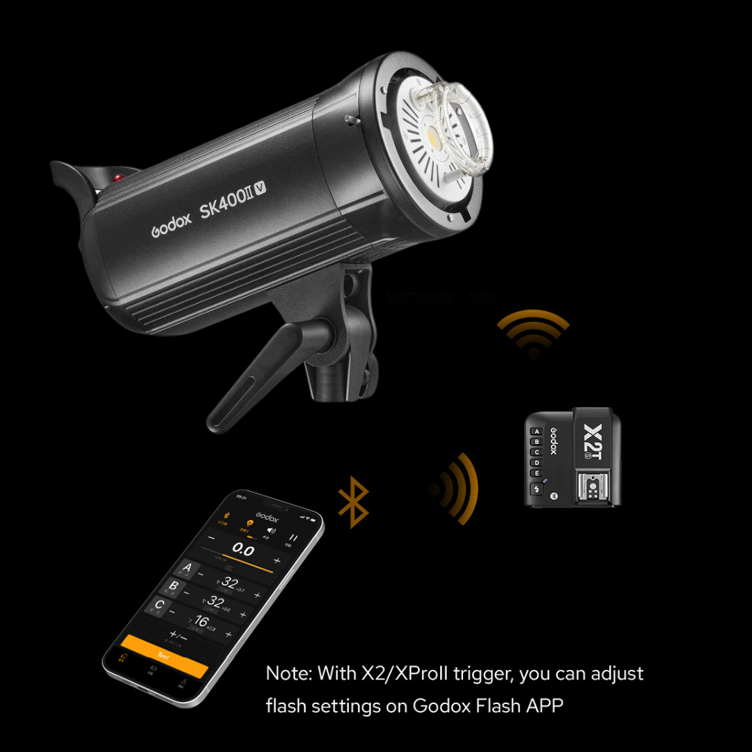 (NEW VERSION) GODOX SK400II-V STUDIO STROBE LIGHT ONLY WIRELESS SYSTEM WITH LCD DISPLAY