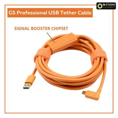 GS Professional USB Tether Cable To Connect Transfer Data To PC And Laptop For Canon/Nikon/Fuji/Sony/Leica (5M)