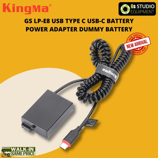 GS LP-E8/LP-E12/EN-EL15/LP-E17/NPW126 USB TYPE C USB-C BATTERY POWER ADAPTER DUMMY BATTERY