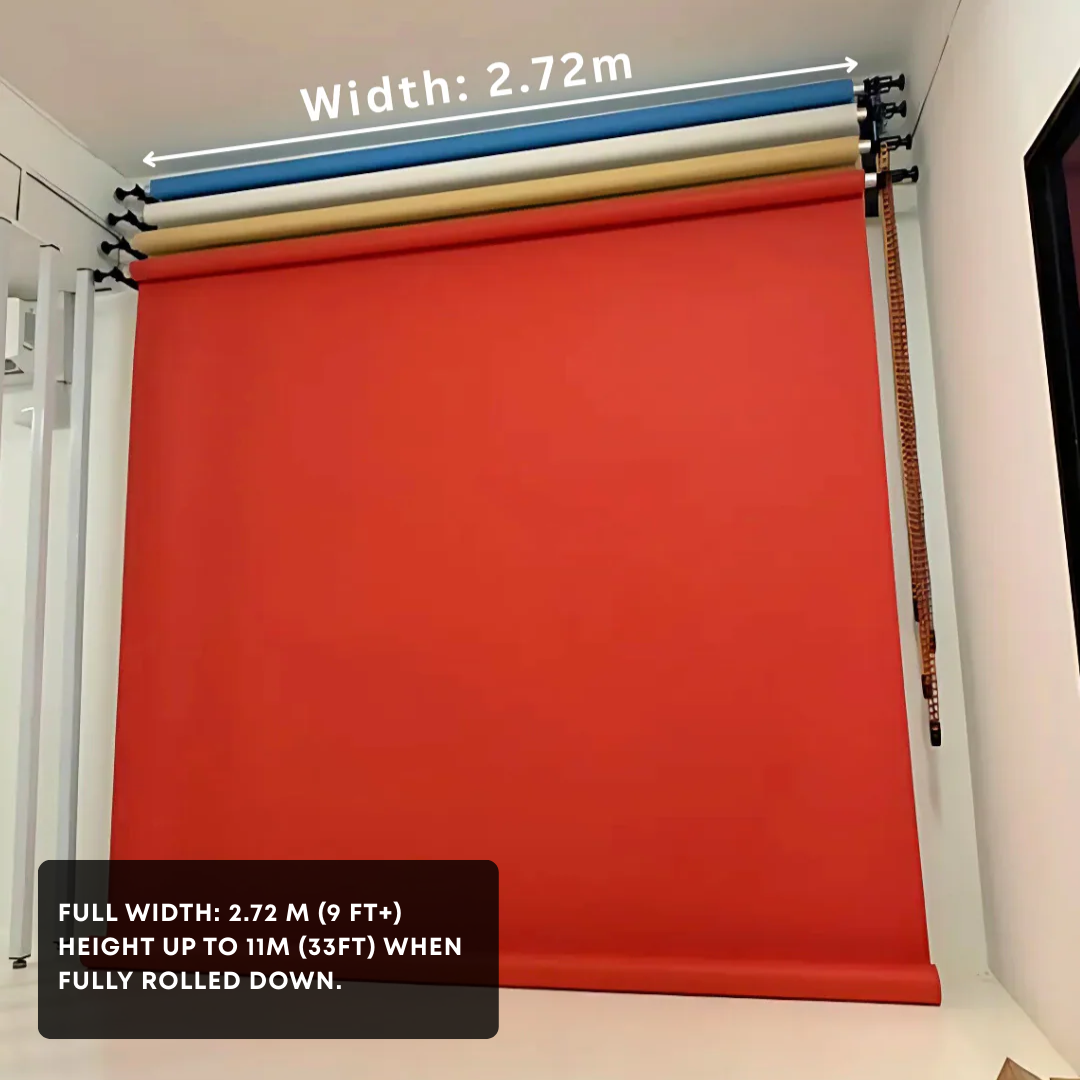 GS SEAMLESS BACKDROP AND BACKGROUND PAPER 2.71 x 11m PHOTOGRAPHY VIDEOGRAPHY STUDIO PHOTOSHOOT