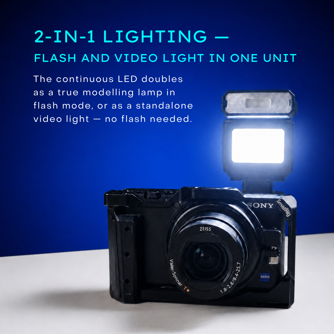 GS LitBox Pocket Flash 2-in-1 Camera Flash & Video Light for DSLR Mirrorless Cameras