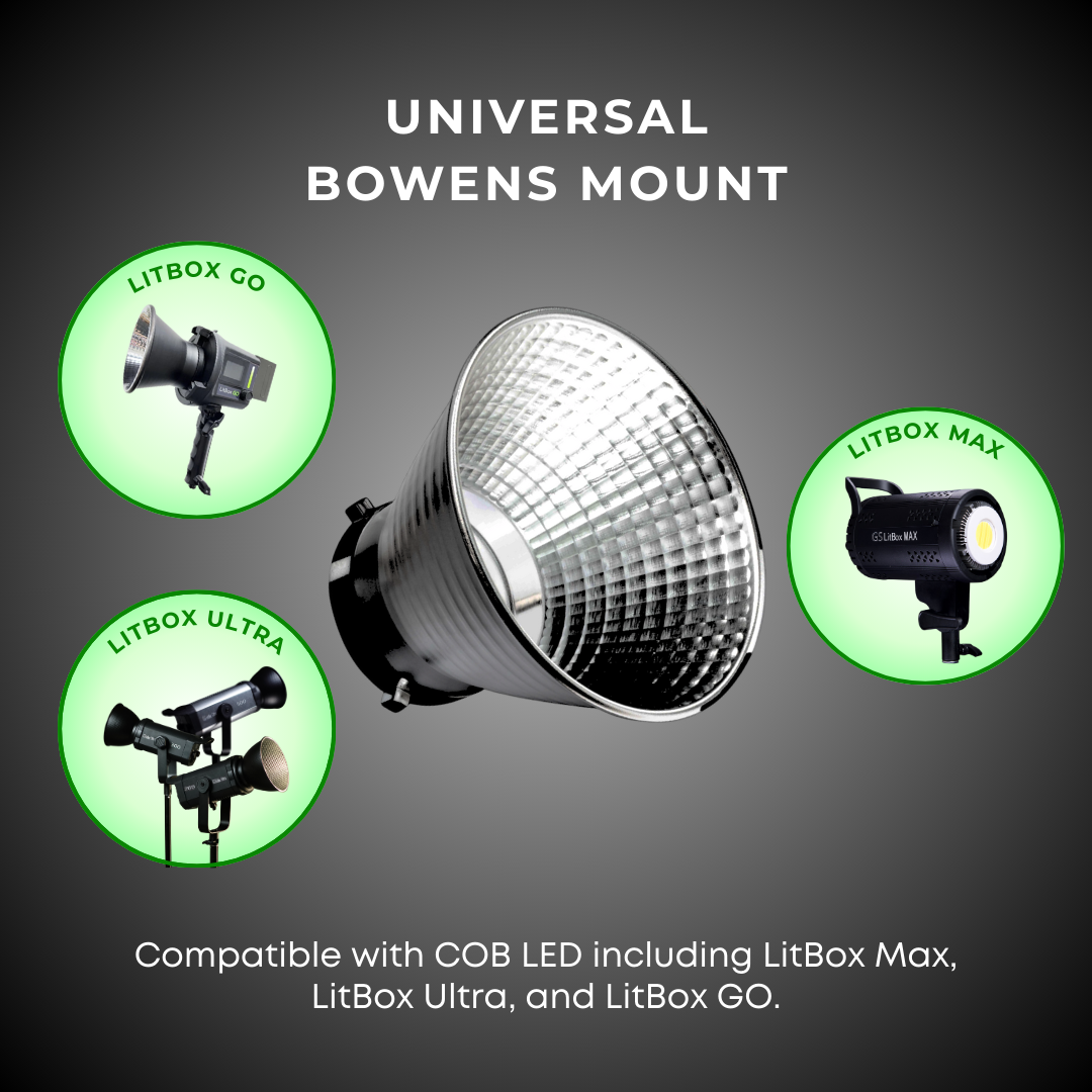 GS High-Performance Reflector (7") with Bowens Mount Ultra High Reflective Surface for Studio  Light