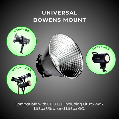 GS High-Performance Reflector (7") with Bowens Mount Ultra High Reflective Surface for Studio  Light