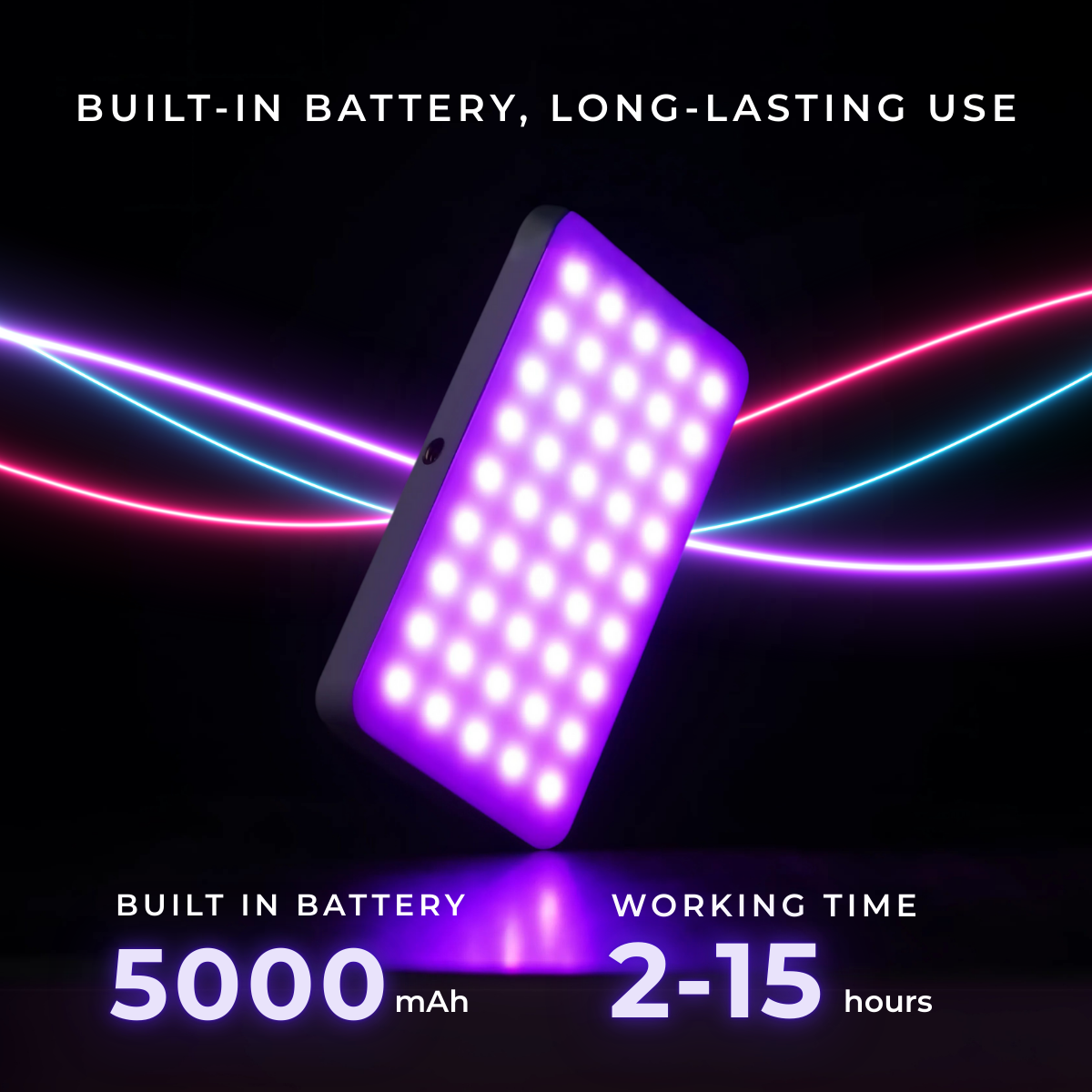 GS LitBox Pocket 12W RGB Portable Pocket Light with Powerbank Daylight CCT 2700–7500K CRI 97 13 Special Effects 5000mAh