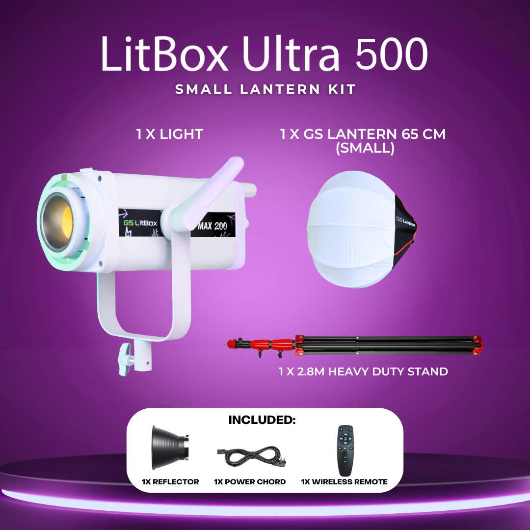 GS LitBox Ultra COB 300 500 LED Video Light 2700-6500K Bi-Color with Wireless Remote APP Control CRI 97+ 200w 300w 500w