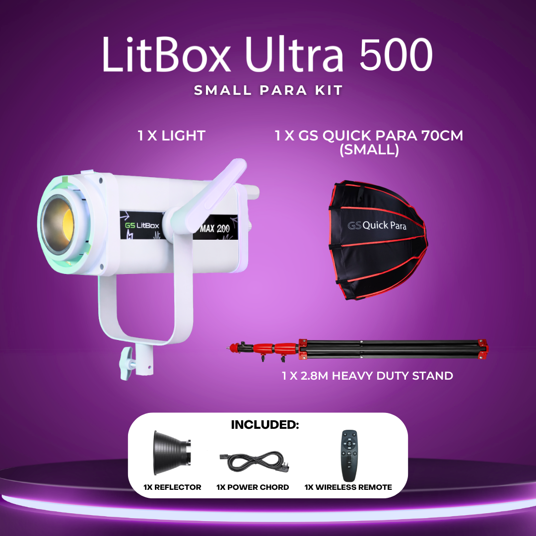 GS LitBox Ultra COB 300 500 LED Video Light 2700-6500K Bi-Color with Wireless Remote APP Control CRI 97+ 200w 300w 500w