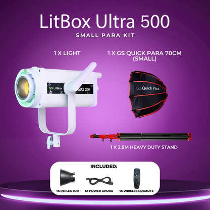GS LitBox Ultra COB 300 500 LED Video Light 2700-6500K Bi-Color with Wireless Remote APP Control CRI 97+ 200w 300w 500w