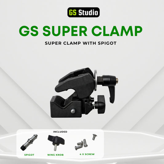GS Super Clamp Heavy Duty With Spigot Studio Accessories For Studio Strobe & Big LED Light