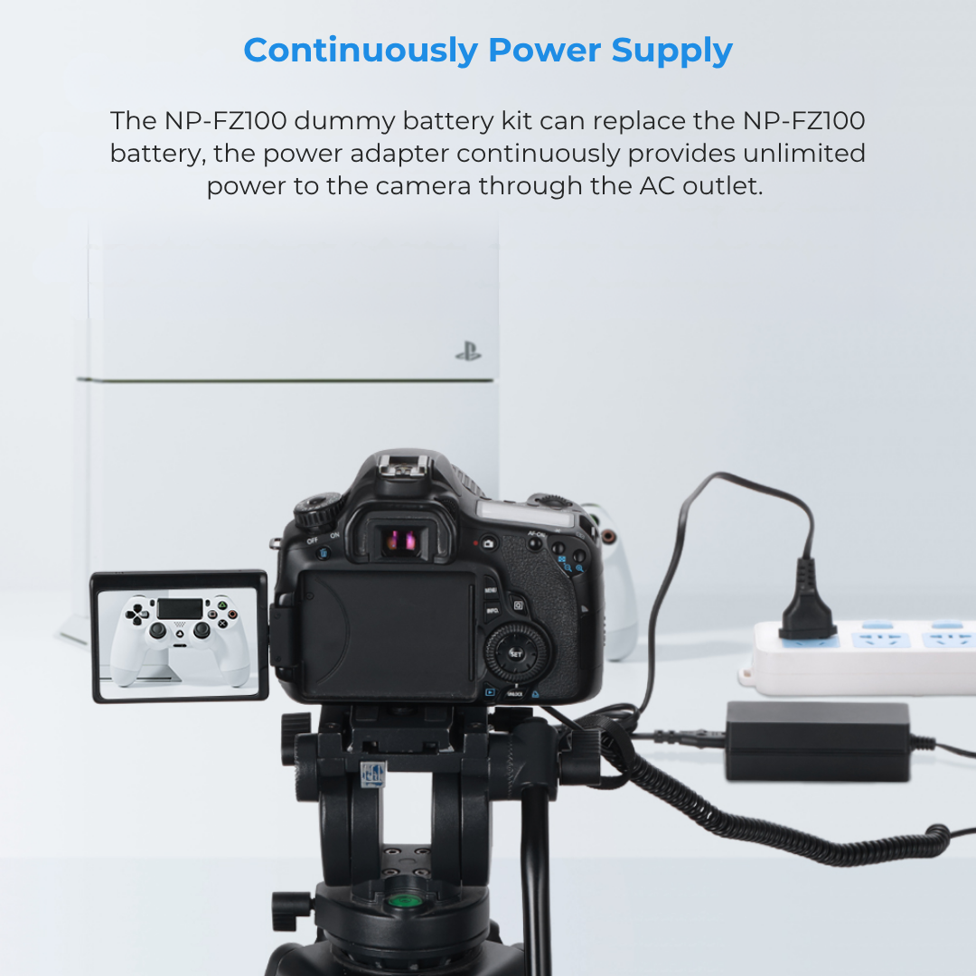 KingMa DR-FZ100 Dummy Battery with AC Power Supply Adapter For Sony A7M3 A7R3 A9