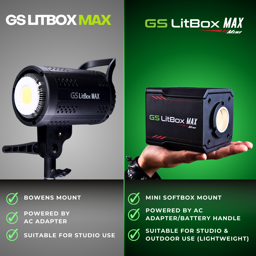 GS LitBox Max Mini 120w Mini COB LED Studio Light for Live Stream and Content Creation