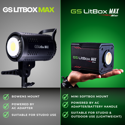 GS LitBox Max Mini 120w Mini COB LED Studio Light for Live Stream and Content Creation