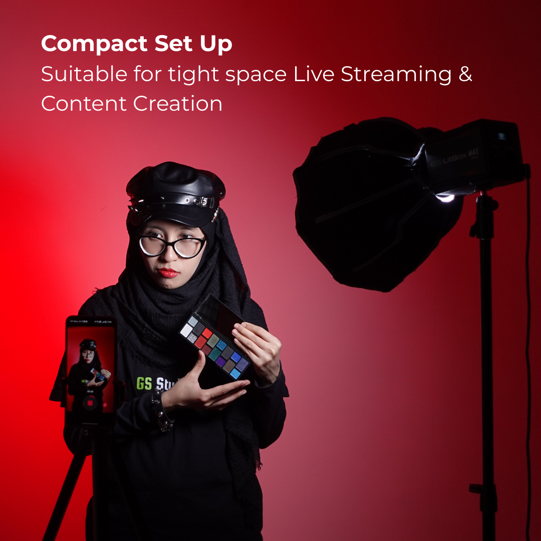 GS LitBox Max Mini 120w Mini COB LED Studio Light for Live Stream and Content Creation