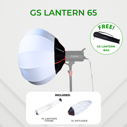 GS Lantern Globe Softbox Easy Fold For LED Light/Studio Flash/Strobe Moonlight With Bowen Mount (65cm/85cm)