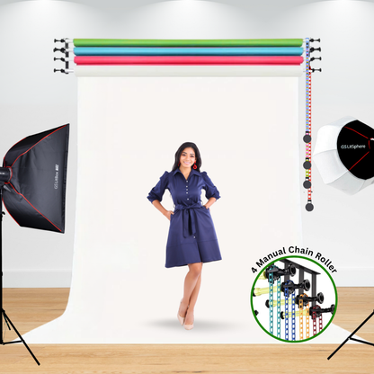 Wall Mounted Backdrop Kit with Colors Paper Backdrop Starter Kit