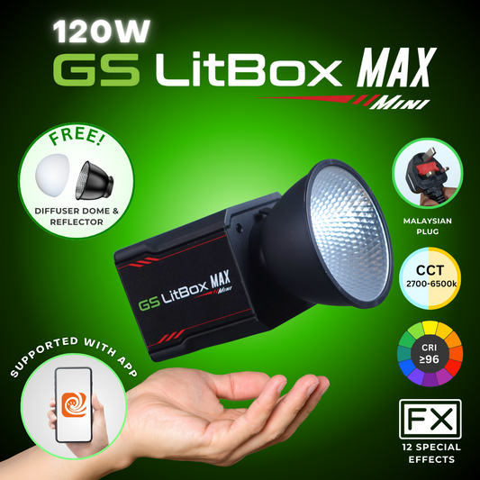 GS LitBox Max Mini 120w Mini COB LED Studio Light for Live Stream and Content Creation