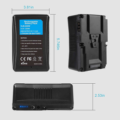 KingMa VLB-220W Rechargeable V-Lock V Mount Battery (216Wh/15000mAh)