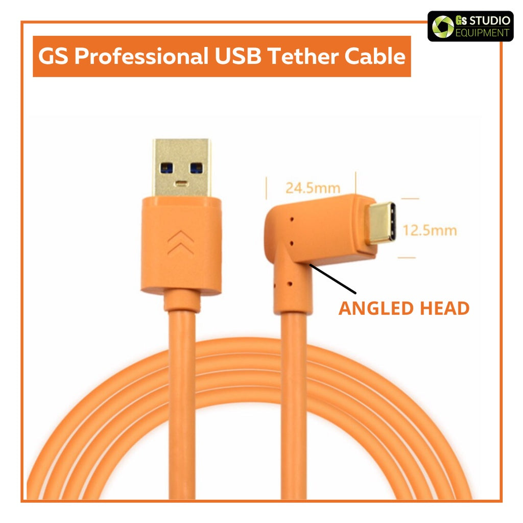 GS Professional USB Tether Cable To Connect Transfer Data To PC And Laptop For Canon/Nikon/Fuji/Sony/Leica (5M)