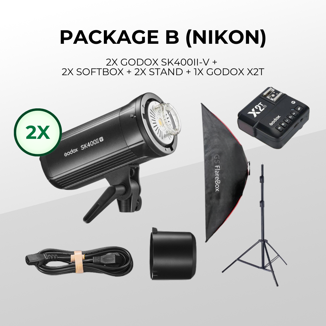 (NEW VERSION) GODOX SK400II-V STUDIO STROBE LIGHT ONLY WIRELESS SYSTEM WITH LCD DISPLAY