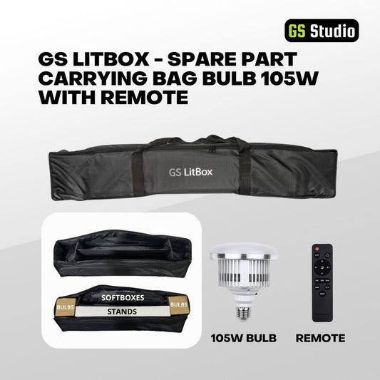 GS LitBox - Spare Part Carrying Bag for GS LitBox,105W Bulb With Remote for GS LitBox